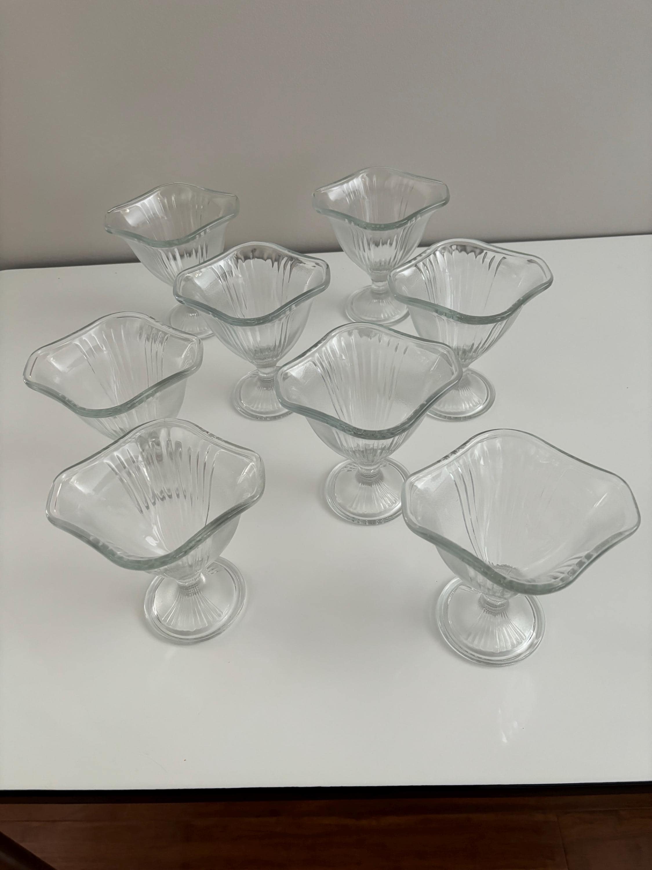 Vintage Bormioli Art Deco Sundae Glasses (set of 8)