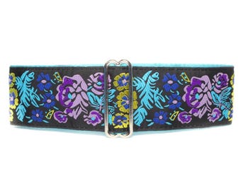 Teal Martingale Collar 2 Inch, Jacquard, Purple, S-XL