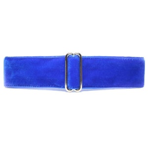 Collier martingale en velours, Collier martingale en velours bleu, Collier pour chien en velours, Collier whippet