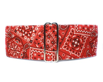 Red Martingale Dog Collar, Bandana Martingale Collar, Red Martingale Collar, Red Dog Collar, Bandana Dog Collar