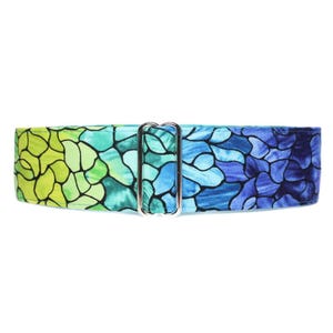 Teal Martingale Collar Greyhound, Standard or Buckle Style, Size Small to Extra Large