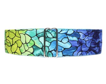 Teal Martingale Collar Greyhound, Buckle Martingale, Size Small to Extra Large