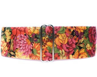 Fall Martingale Dog Collar, Floral Martingale Collar Greyhound, Fall Dog Collar, Floral Dog Collar