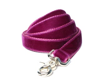 Swiss Velvet Dog Leash, Magenta Velvet Dog Leash, Plum Velvet Lead, 5 Foot Leash, 6 foot Leash, Dog Lead, Plum Velvet Lead, Christmas