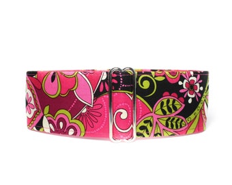 Pink Martingale Collar 1.5 Inch, Hot Pink Dog Collar, 1.5 Inch Dog Collar, Large Dog Collar