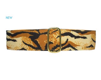 Black and Gold Martingale Collar, Tiger, Standard or Buckle Style, Size S-XL