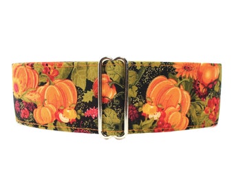 Fall Martingale Collar, Thanksgiving Martingale Dog Collar, Pumpkin Martingale Collar Greyhound