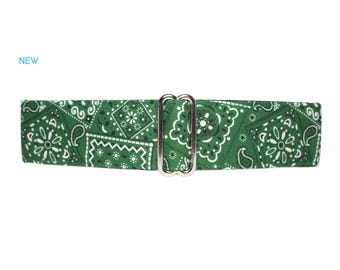 Green Martingale Collar Greyhound, Forest Green Bandana, Standard or Buckle Style, Satin Lined, S-XL