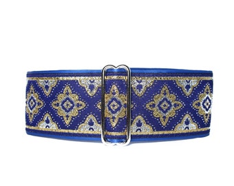 Blue Martingale Dog Collar, 2 inch Martingale Collar, Extra Large Martingale Collar, Jacquard Martingale Collar Greyhound