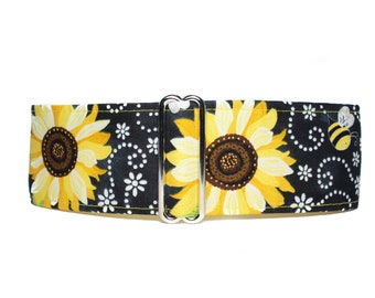 Sunflower Martingale Collar, Fall Dog Collar, Extra Large Martingale Collars, Fall Martingale Dog Collar