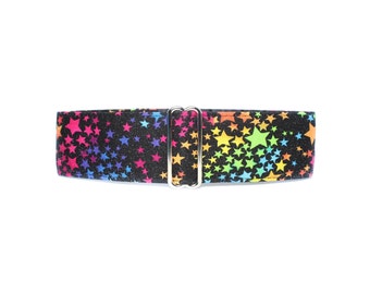 Stars Martingale Dog Collar, Galaxy, Standard or Buckle Style, Satin Lined, S-XL