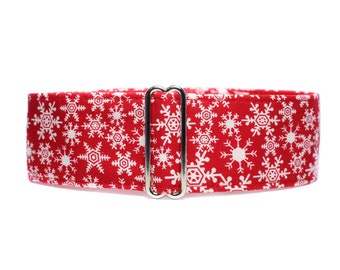 Christmas Martingale Dog Collar, Snowflake Martingale Dog Collar, Christmas Dog Collar, Snowflake Dog Collar