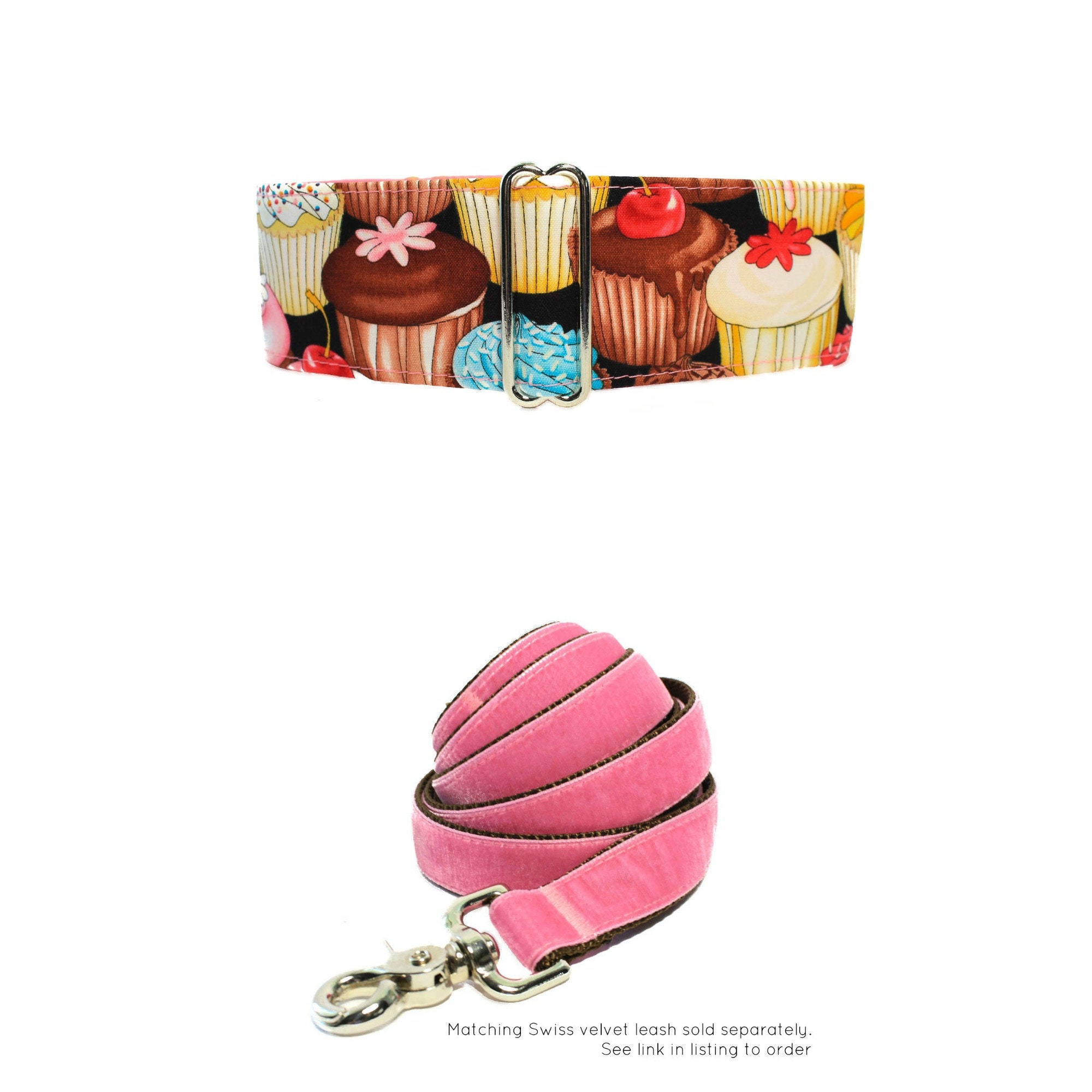 Cupcake Martingale Collar Greyhound Cupcake Dog Collar Large Etsy