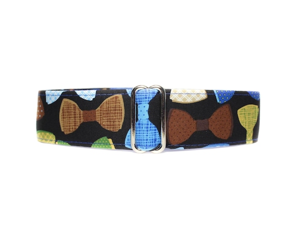 Bow Tie Martingale Dog Collar 1.5 Inch Dog Collar, Bow Tie Dog Collar
