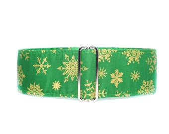 Christmas Martingale Collar 2 Inch, Snowflake Martingale Dog Collar 1.5 Inch, Christmas Dog Collar, Snowflake Dog Collar