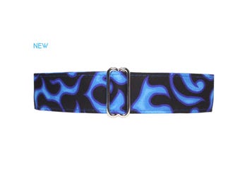 Blue Martingale Dog Collar, Flames, All Breeds, Standard or Buckle Style, S-XL