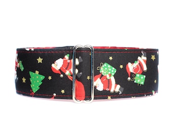 Christmas Martingale Dog Collar, Santa Martingale Collar Greyhound, Christmas Dog Collar, Santa Dog Collar