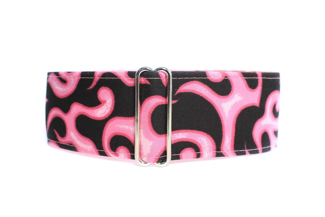 Pink Martingale Dog Collar 2 Inch Flames Martingale Collar Etsy