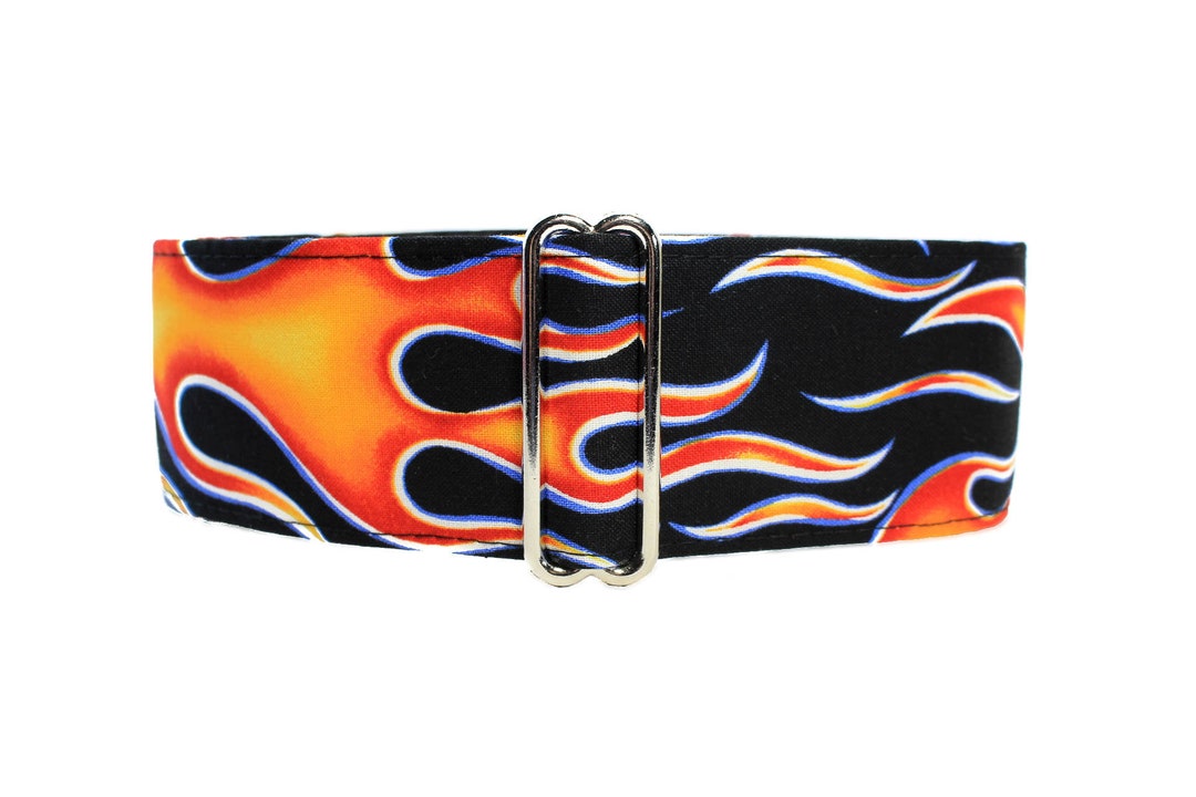 Flames Martingale Dog Collar, Flames Dog Collar, Greyhound Martingale