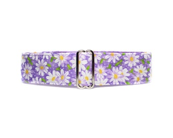 Floral Martingale Dog Collar, Lavender Standard or Buckle Style, S-XL
