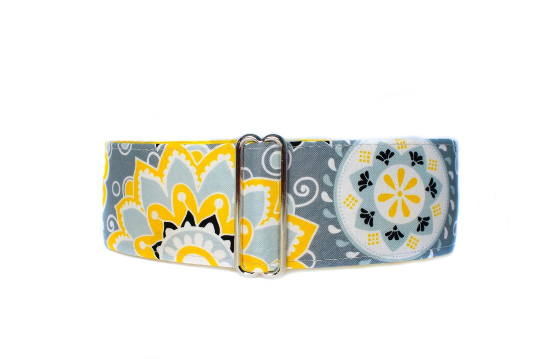 Yellow Martingale Collar Greyhound Yellow Dog Collar Floral Etsy