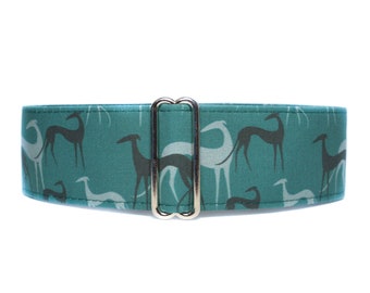 Green Martingale Collar Greyhound, Greyhound Dog Collar, Galgo Martingale Collar, Galgo Collar