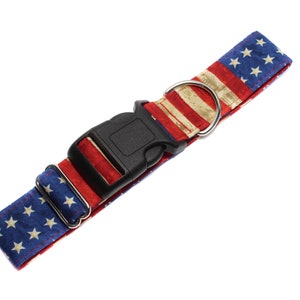 American Flag Martingale Collar, Stars and Stripes Martingale Collar, Red White Blue, 4th of July, Independence Day, Greyhound Collar Buckle Collar 1.5 In