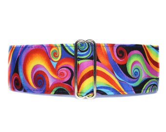 Rainbow Martingale Collar, Rainbow Dog Collar, 2 Inch Martingale Collar, 2 Inch Dog Collar, LGBTQ Pride