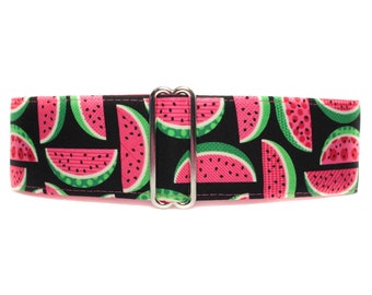 Pink Martingale Collar Greyhound, Watermelon Martingale Collar, Hot Pink Dog Collar, Watermelon Dog Collar