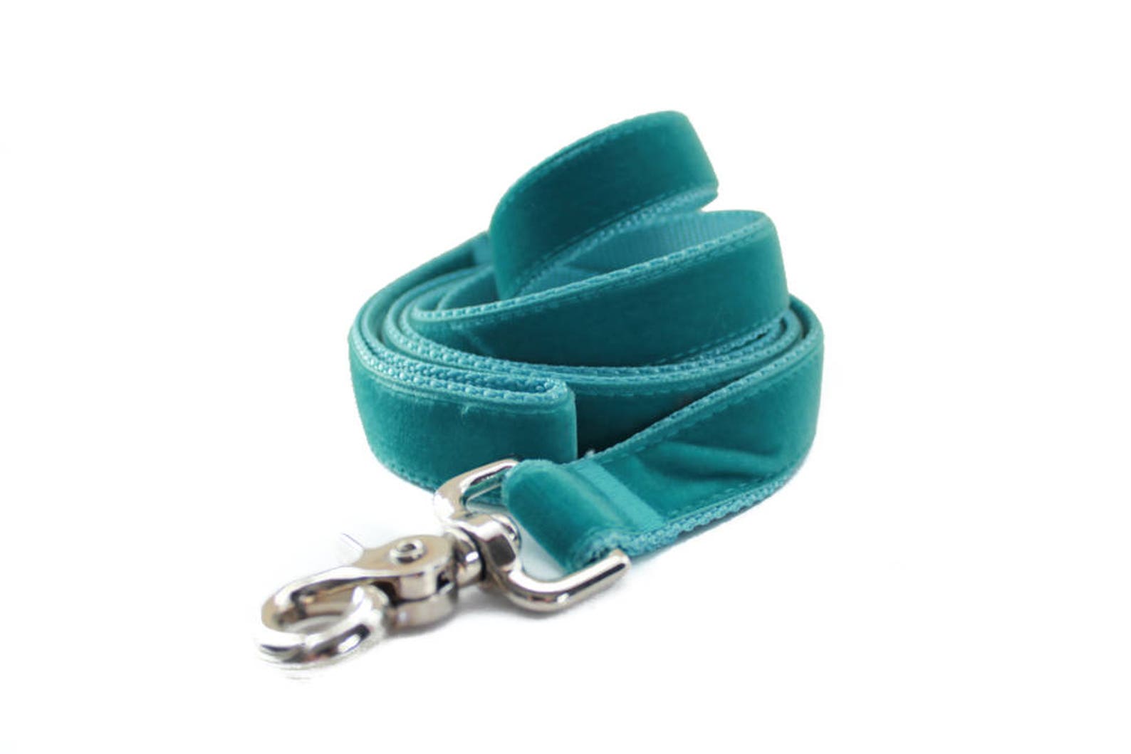 Teal Velvet Dog Leash Black Teal Dog Leash 5 foot Leash Etsy