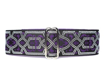 Purple Martingale Dog Collar 1.5 Inch, Purple Dog Collar, Jacquard Dog Collar, Greyhound Collar, Wide Dog Collar