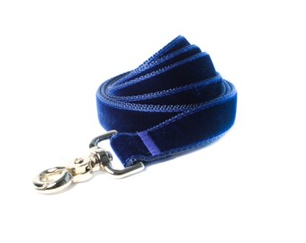 Navy Blue Dog Leash, Blue Velvet Dog Leash, Navy Blue Velvet, Dog Lead, 5 foot Leash, Navy Leash, 6 foot Leash, Custom Dog Leash