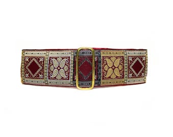 Burgundy Martingale Dog Collar 2 Inch, Jacquard, Small to Extra Large