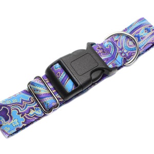 Purple Paisley Martingale Collar, 2 Inch Martingale Collar, Paisley Martingale Collar, Paisley Dog Collar, Purple Dog Collar image 3
