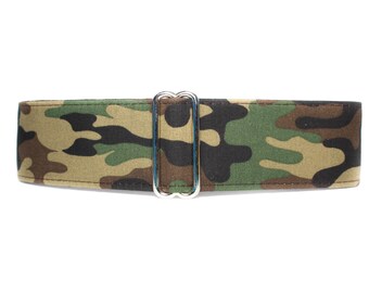 Camo Martingale Dog Collar 1.5 Inch, Camo Dog Collar, Army Camo Martingale Collar