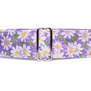 Floral Martingale Dog Collar, Mauve Dog Collar, Easter Martingale Collar, Daisy Dog Collar, Daisy Martingale Dog Collar Greyhound