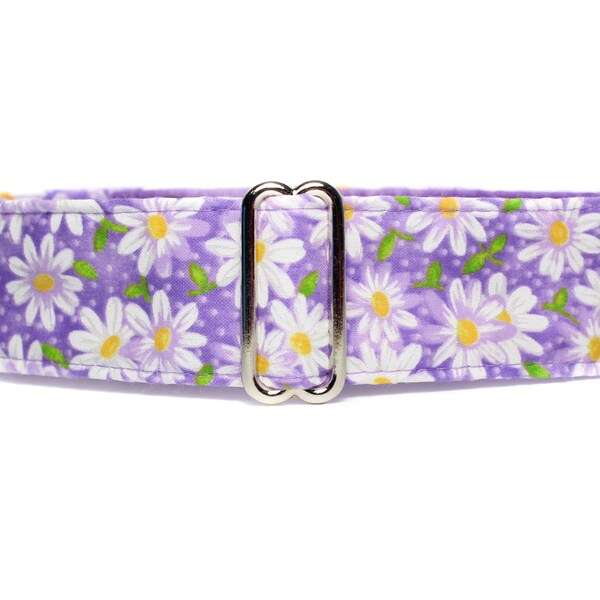 Floral Martingale Dog Collar, Mauve Dog Collar, Easter Martingale Collar, Daisy Dog Collar, Daisy Martingale Dog Collar Greyhound