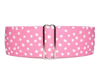 Pink Martingale Dog Collar, Polka Dot Martingale Collar, Polka Dot Dog Collar, Pink Dog Collar, Large Dog Collar, Dog Collars for girls