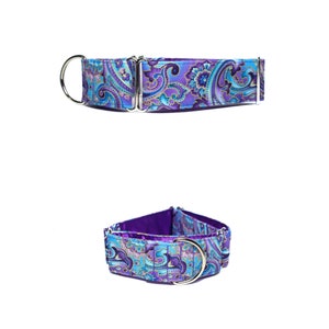 Purple Paisley Martingale Collar, 2 Inch Martingale Collar, Paisley Martingale Collar, Paisley Dog Collar, Purple Dog Collar image 4