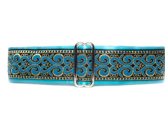 Teal Martingale Dog Collar 1.5 Inch, Extra Large Martingale Dog Collars