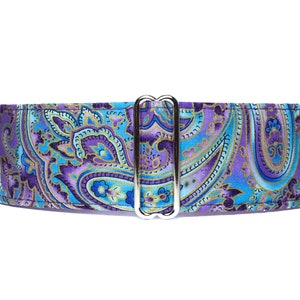 Purple Paisley Martingale Collar, 2 Inch Martingale Collar, Paisley Martingale Collar, Paisley Dog Collar, Purple Dog Collar image 1