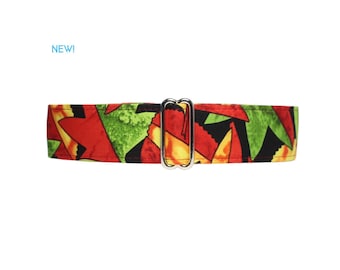 Autumn Martingale Dog Collar, Fall Harvest, Satin Lined, Standard or Buckle Style, S-XL