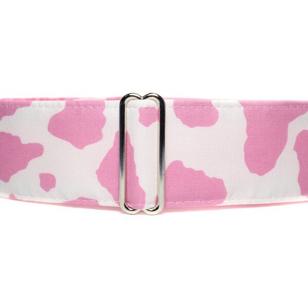 Cow Martingale Dog Collar, Pink Martingale Collar Greyhound, Cow Dog Collar, Extra Large Martingale Collar