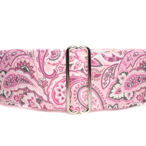 Pink Martingale Dog Collar, Paisley Martingale Collar Greyhound, Paisley Dog Collar, Pink Dog Collar, Dog Collars for girls