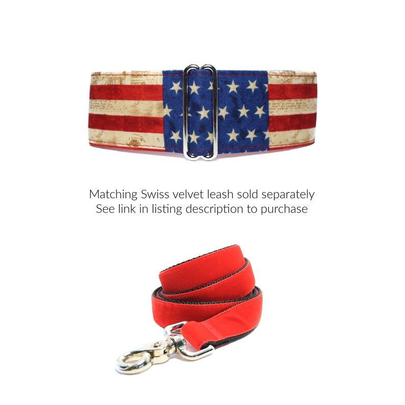 American Flag Martingale Collar, Stars and Stripes Martingale Collar, Red White Blue, 4th of July, Independence Day, Greyhound Collar image 5