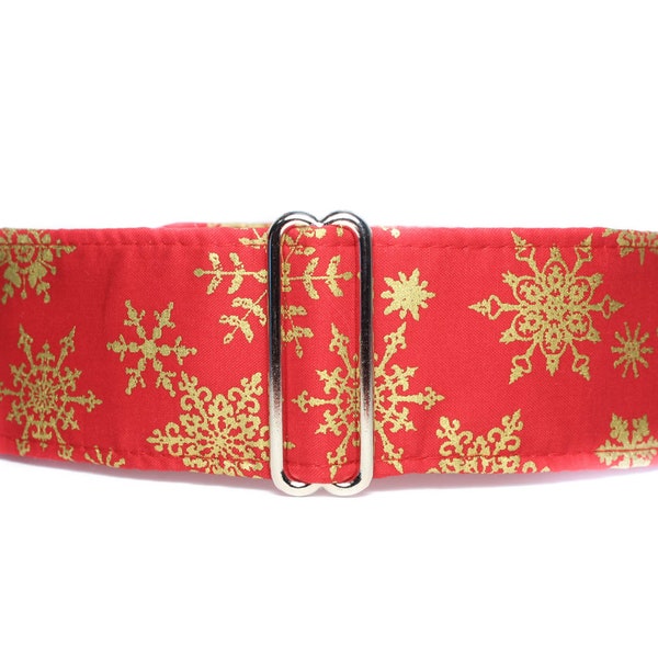 Christmas Martingale Dog Collar, Snowflake Martingale Collar, Christmas Dog Collar, Snowflake Dog Collar, 1.5 Inch Dog Collar
