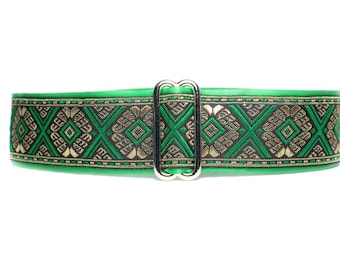 Green Martingale Dog Collar 1.5 Inch, Martingale Dog Collar Green, 1.5 Inch Martingale Collar
