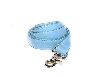 Blue Velvet Leash, Velvet Dog Leash, Swiss Velvet Leash, Blue Velvet Leash, Velvet Leash Lead