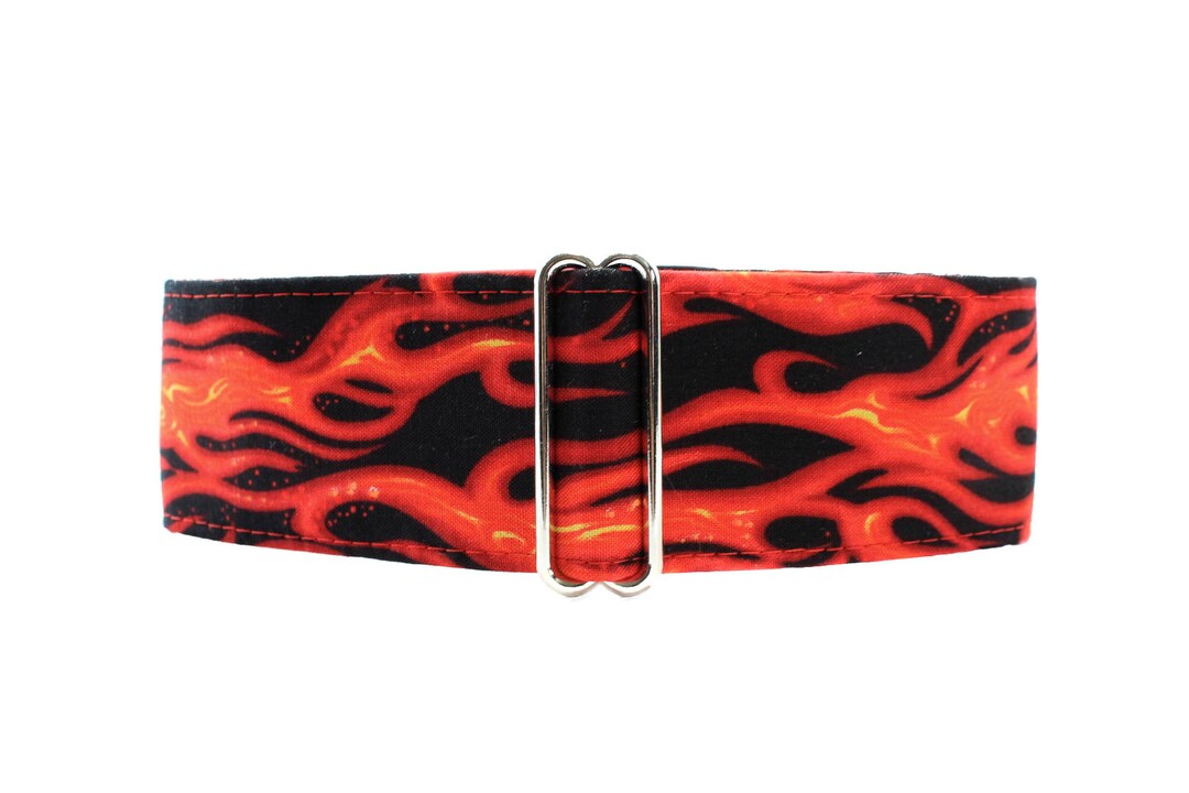 Flames Martingale Dog Collar Flames Dog Collar Red Etsy
