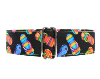 Flip Flop Martingale Dog Collar 1.5 Inch, Flip Flops Dog Collar, 1.5 Inch Dog Collar, Beach Martingale Collar